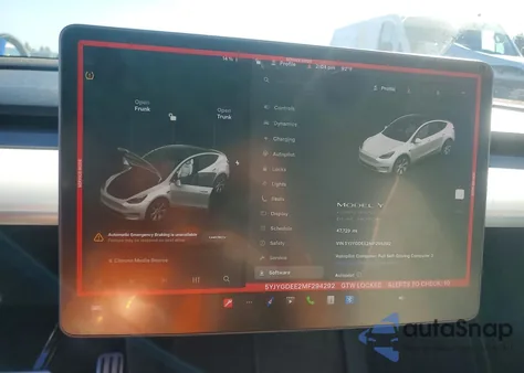 2021 Tesla Model Y z USA, uszkodzony, nr VIN 5YJYGDEE2MF294292